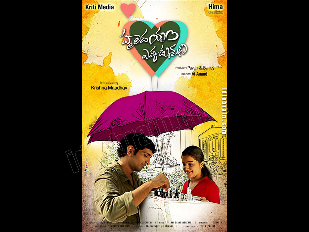 Hrudhayam Ekkadunnadi  wallpapers - Telugu cinema posters -   Krishna Maadhav