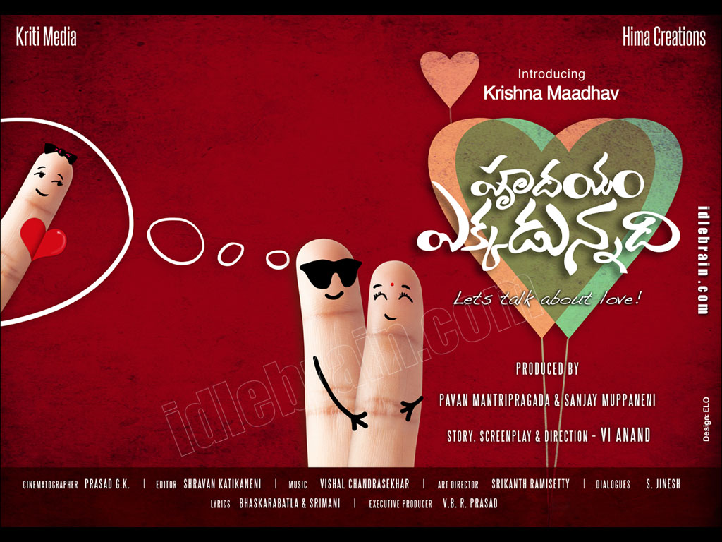 Hrudhayam Ekkadunnadi  wallpapers - Telugu cinema posters -   Krishna Maadhav